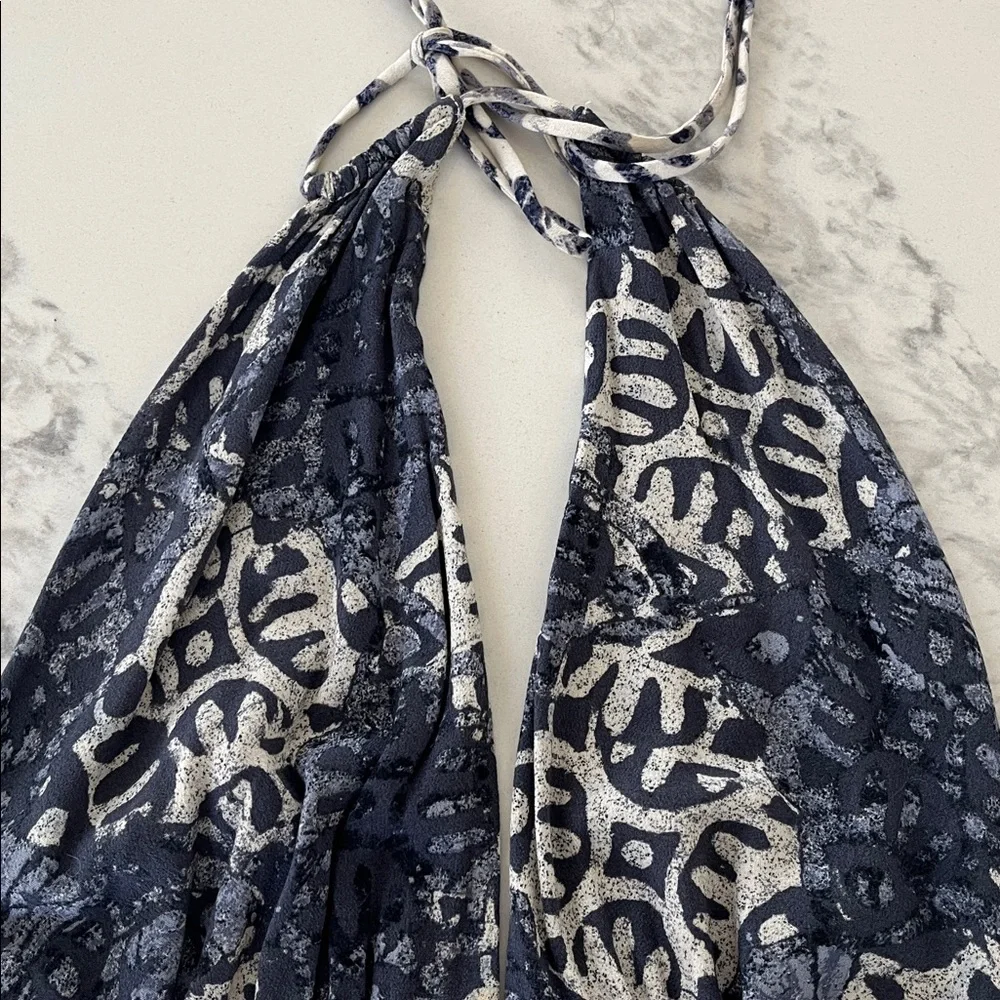 Free People Beach Day halter navy and white mini dress size large - Picture 14 of 16